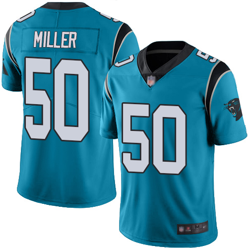 Carolina Panthers Limited Blue Youth Christian Miller Jersey NFL Football #50 Rush Vapor Untouchable->carolina panthers->NFL Jersey